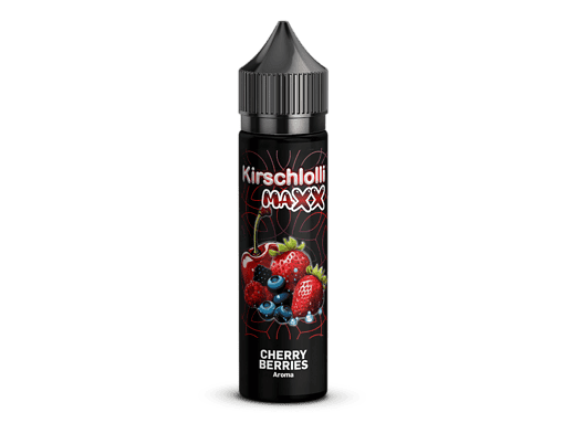 Saftflasche mit Kirsch-, Beeren- und Fruchtmischung, Kirschlolli Maxx Cherry Berries Aroma, ideal für E-Zigaretten.