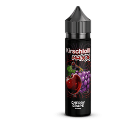 Kirsch-Grapefruit E-Liquid Flasche, Maxx Cherry Grape Aroma, fragrance for vaping, 60ml, in schwarzem Behälter mit fruchtigem Design, ideal für Generation Z und Trendsetter, Produkt für aromatisierte E-Zigaretten, Aromen für Smooth Vaping.