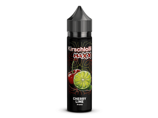 Kirschlolli MAXX Cherry Lime Liquid, 60ml, mit schwarzer Flasche, aromatischer Fruchtgeschmack, ideal für Longfill E-Liquid, perfekt für Vaper.