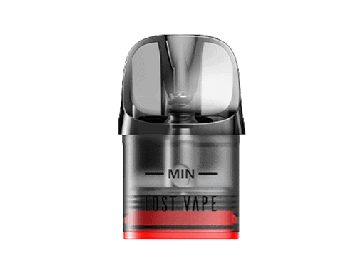 Kompakter Vaporizerspeicher in Silber mit transparentem Display und rotem Akzent, ideal für die Lagerung und das Nachfüllen von E-Liquid. Perfekt für E-Zigaretten und Vape-Geräte.