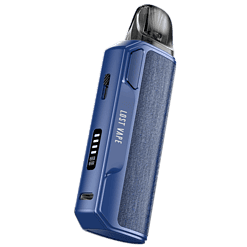 Modernes Vape-Gerät mit blauer Gehäusefarbe, integrierter LED-Anzeige und Mesh-Patrone, ideal für geschmackvollen Dampfgenuss, geeignet für Einsteiger und erfahrene Dampfer.
