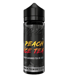 Erfrischende Peach Ice Tea E-Liquid in ergonomischer Flasche für Dampfer, perfekt für kühle Geschmackserlebnisse.