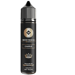 Montreal Original Castle Liquid, 6ml, Tabakextrakt, longfill, für vape, begleitet von Goldkrone Symbol, schwarzes Design, leicht zu verwenden.
