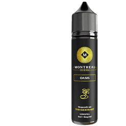 Montreal Oasis E-Liquid, 6ml, Tabakextrakt, für E-Zigaretten, langer Rauch, nikotinfrei, schwarzer Flasche, hochwertiges Vape-Zubehör, ideal für Dampfer.