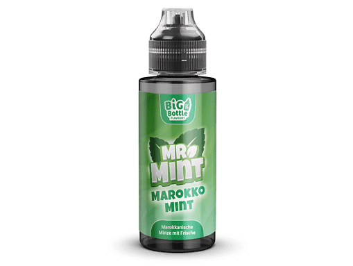 Erfrischende Mr. Mint Marokko Minze in praktischer Flasche, intensiver Geschmack mit Frische, ideal zum Kauen oder für Getränke.