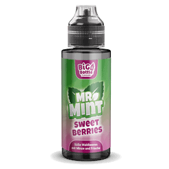 Saftpulle mit Mr. Mint Sweet Berries Geschmack, perfekt für E-Zigaretten, fruchtig und minzig, ideal für Dampfer, 10 ml Flasche.