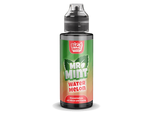 Big Bottle Mr. Mint Water Melon E-Zigaretten Liquid, 120ml, erfrischender Wassermelone-Geschmack mit Minze, für Vaping, große Liquidflasche, fruchtig und kühlend.