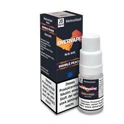Blurre Nikotinsalzflüssigkeit "Overvape" in Doppelpfirsich, 20 mg/ml, 10 ml Flasche, ideal für E-Zigaretten, drogenabhängigkeitshaltig, mit EU-Logo, perfekt für Vape-Liebhaber.