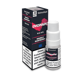 Nikotinsalzliquid, 20 mg/ml, Double Raspberry Geschmack, Overvape VG 50/50 PG, nikotinhaltiges Liquit für E-Zigaretten.