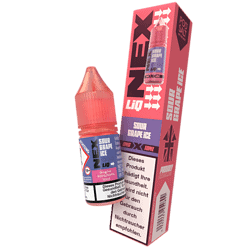 Sour Grape Ice Liquid für E-Zigaretten, 10ml Flasche mit dichtendem Verschluss, auffälliges pinkes Design, fruchtiger Geschmack, ideal für Dampfer, bei LETZ Go erhältlich.