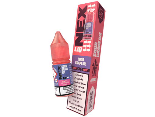 Sour Grape Ice Liquid für E-Zigaretten, 10ml Flasche mit dichtendem Verschluss, auffälliges pinkes Design, fruchtiger Geschmack, ideal für Dampfer, bei LETZ Go erhältlich.
