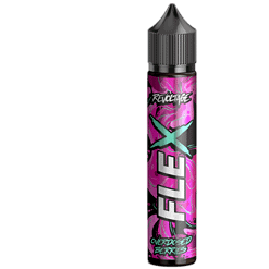 Revoltage E-Liquid-Flasche mit Beeren-Geschmack in pink- und schwarzen Design, für E-Zigaretten und Vape-Geräte, 10 ml.