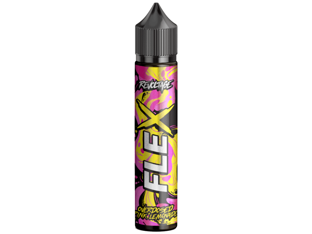 Revoltage - FLEX Pink - Lemonade 10 ml 1 Knuspriges Mehrweg-E-Liquid in der 60ml Flasche, Aromen von Pink Lemonade, leuchtendes Design, ideal für Dampfer, vegan, nikotinfrei, langanhaltender Geschmack, für Sub-Ohm und DL-Dampfer, perfekt für Einsteiger und Profis.