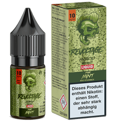 Revoltage Hybrid Liquid mit Minzgeschmack, 10 ml Flasche, modernes Design, für Vape-Liebhaber, starkes Nikotin, aromatischer Minz-Flavor, ideal für Dampfer, hochwertige E-Liquid-Qualität, auffälliges Verpackungsdesign.