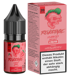 Revoltage Hybrid Nicsalt Liquid, Saures Super Erdbeergeschmack, 20mg/ml Nikotinstärke, für Sub-Ohm-Vaping, fresh und fruchtig.