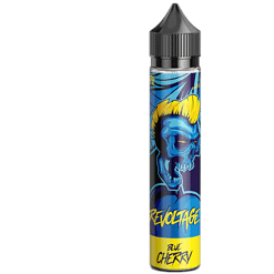 Kunststoff-Flasche mit einer blauen Skull-Grafik, gelbem Akzent und stylischem Design. Perfekt für E-Liquid oder Vape-Produkte, im Trend – leicht zu erkennen und auffällig.