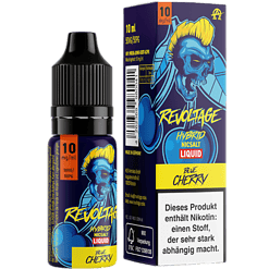 Revoltage Hybrid NicSalt Liquid Blue Cherry 10ml, geeignet für E-Zigaretten, mit 10 mg/ml Nikotin, starke Geschmacksnote, passend für Dampfer, in stabiler Verpackung.