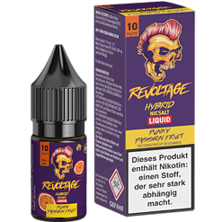 Revoltage Hybrid NicSalt Liquid Punky Passion Fruit E-Zigarette Aroma, 10 mg/ml Nicotin, 50 ml Flasche, Scharfer Fruchtgeschmack, Für Dampfer, Bequemes Nachfüllen, Für Genuss und Geschmackserlebnis, Warnhinweis auf Verpackung, Für erwachsene Dampfer.