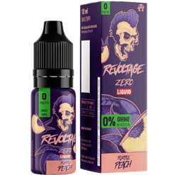 Revoltage Zero Liquid E-Liquid Flasche und Verpackung, mit Skull-Design, für E-Zigaretten, 10ml, 0mg/ml, Nikotinfrei, orange Pfirsich Geschmack, cooles Design, für Dampfer, ohne Nikotin, handmade in Germany.