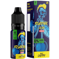 Revoltage Zero Liquid E-Zigarette Blue Cherry, 10ml, nikotinfrei, 0mg/ml, ideal für Dampfer, verlockender Geschmack, trendiges Design, bester Geschmack, für ein intensives Dampferlebnis.