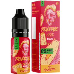 Revoltage Zero Liquid Red Pineapple E-Liquid, nikotinfrei, 10ml, mit Skull-Design, für Vaping und E-Zigaretten.