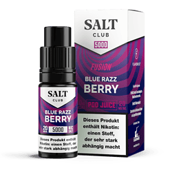 SALT CLUB Blue Razz Berry Pod Juice 20 mg/ml, Nikotinfrei, 10 ml Flasche.