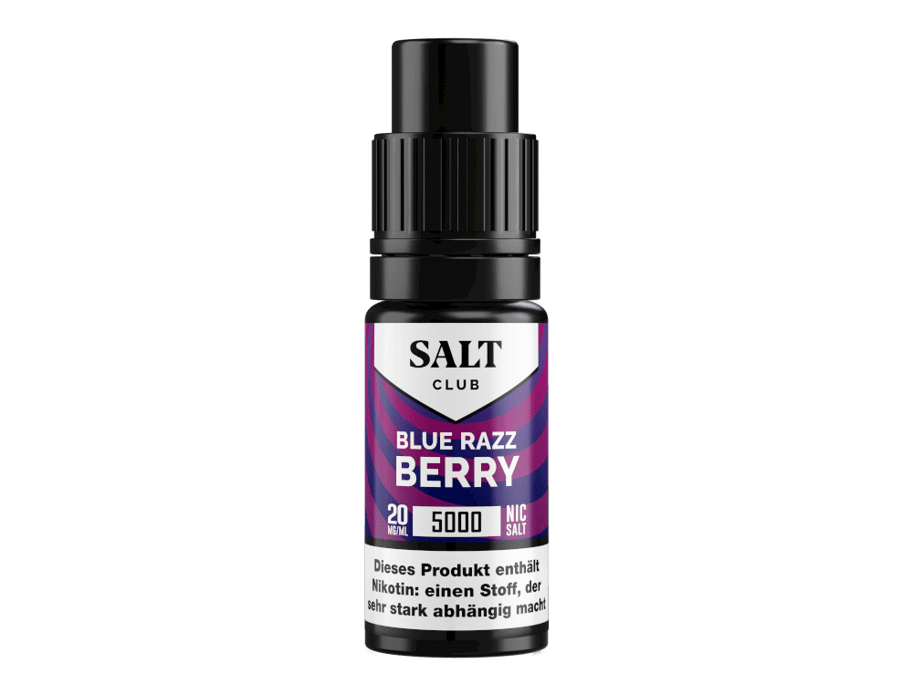 Salt Club - 5000 - Blue Razz Berry Nikotinsalz Liquid 2 Aroma Liquid für E-Zigaretten, Blue Razz Berry Geschmack, nikotinhaltig, 20 mg/ml, 5000 Tropfen, Salz nicotine, ideal für Vape Enthusiasten.
