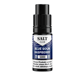 Salt Club - 5000 - Blue Sour Raspberry Nikotinsalz Liquid 3 Blauer Vape-Nikotin-Liquid-Flasche mit Raspberry-Geschmack für E-Zigaretten.