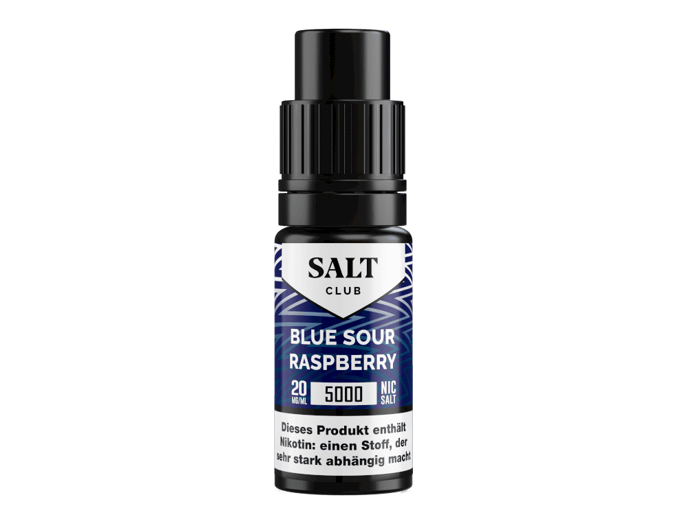 Salt Club - 5000 - Blue Sour Raspberry Nikotinsalz Liquid 2 Blauer Vape-Nikotin-Liquid-Flasche mit Raspberry-Geschmack für E-Zigaretten.