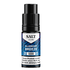 Blueberry Breeze Nic Salt E-Liquid, 20 mg/ml, 5000 puffs, für Dampfer, mit Nikotin, intensiver Beeren-Geschmack.