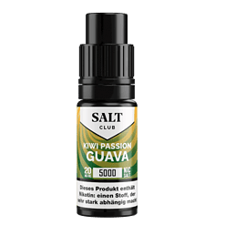 Salt Club - 5000 - Kiwi Passion Guava Nikotinsalz Liquid 3 SALT Club Kiwi Passionsfrucht Guava E-Liquid, 20mg/ml Nikotin, 5000 Nic Salt, für E-Zigaretten, aromatischer Geschmack, 10ml Flasche.