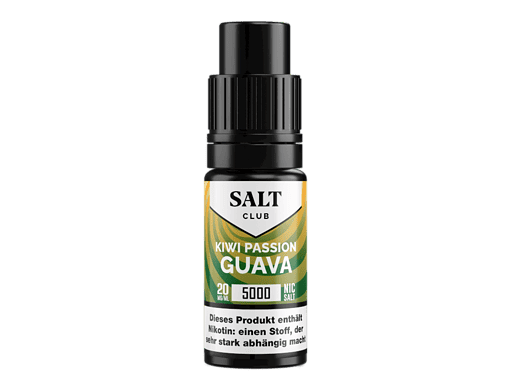 SALT Club Kiwi Passionsfrucht Guava E-Liquid, 20mg/ml Nikotin, 5000 Nic Salt, für E-Zigaretten, aromatischer Geschmack, 10ml Flasche.