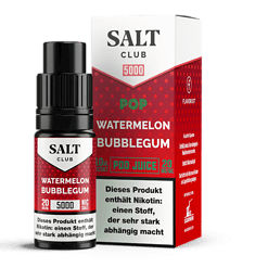 Lachende Wassermelone Bubblegum E-Liquid in Flasche und Verpackung, 20mg/ml, 5000mg Nikotin, für E-Zigaretten.