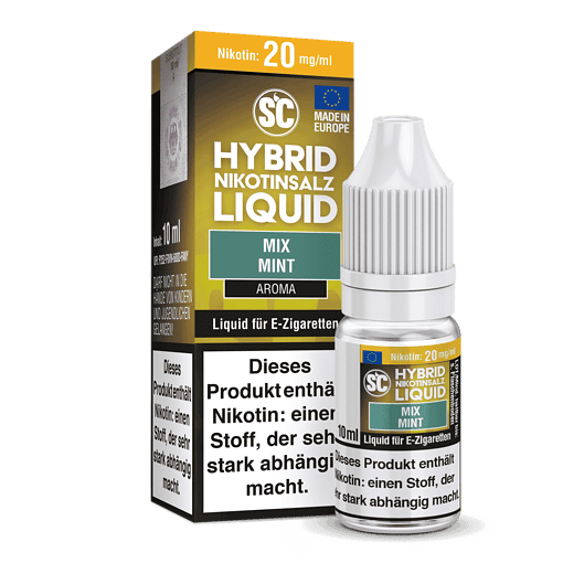 Glasflasche mit Nikotinsalz Liquid in der Verpackung, mentholiertes E-Zigaretten-Produkt von LETZ Go.