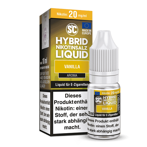 Aromatisierte Nikotinsalz-Liquid in Vanille-Geschmack für E-Zigaretten, 10 ml Flasche, 20 mg/ml Nikotingehalt, Made in Europe, ideal für Dampf-Enthusiasten.