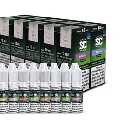 Nikotinschutzflüssigkeit für E-Zigaretten, 10ml Flasche mit 18 mg/ml Nikotin, verschiedene Geschmacksrichtungen, inklusive Maracuja, Azzurro, Pfirsich, Blaubeere, Sauerkirsche, Melonenmix, Erdbeere, Apfelmix, exotische Früchte, Made in Europe, für eine intensive Dampfexperience.