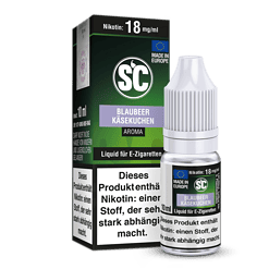 Aromatisiertes E-Zigaretten Liquid Blaubeer Käsekuchen, 10 ml Flasche, Made in Europe, nikotinhaltig, zum Dampfen geeignet.