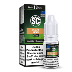 Nikotin E-Zigarette Liquid Desert Safari für Dampfer, 10 ml Flasche, Made in Europe.