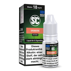 Aroma Erdbeere Nikotin E-Zigaretten Liquid, 10 ml Flasche, Made in Europe, stark abhängig machendes Liquid, für E-Zigaretten geeignet.