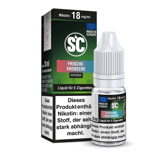 Himmlisches Erdbeer Aroma Liquid für E-Zigaretten, 10 ml Flasche, MADE IN EUROPE, nikotingehalt 18 mg/ml, vegan, intensiver Geschmack, ohne schädliche Zusätze, ideal für Dampfer, Fruchtgeschmack.