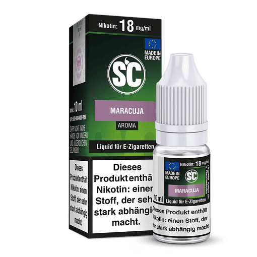 Aromatisiertes E-Zigaretten Liquid Maracuja, 10 ml Flasche, Nikotin 18mg/ml, Made in Europe, für Dampfer, maracuja Geschmack.