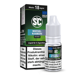 Menthol Blaubeere E-Zigaretten Liquid, 10ml Flasche, hergestellt in Europa, nikotinhaltig, aromatischer Geschmack.