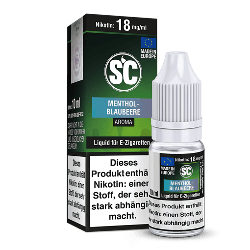 Menthol Blaubeere E-Zigaretten Liquid, 10ml Flasche, hergestellt in Europa, nikotinhaltig, aromatischer Geschmack.