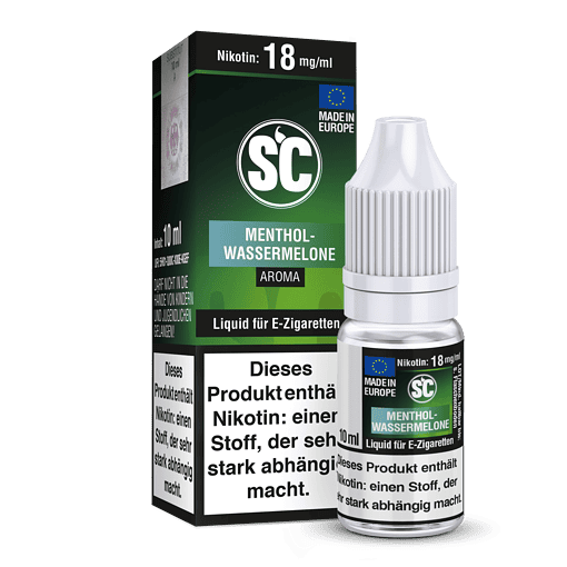 Nikotin E-Liquid Menthol-Wassermelone, 10 ml, für E-Zigaretten, frischer Wassermelonen-Geschmack, mit 18 mg/ml Nikotin, hergestellt in Europa, vaping liquid, Aroma, E-Liquid, Liquids, E-Shisha.