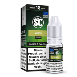 Aroma-Mojito E-Zigarette Liquid in 10ml Flasche, nikotinfrei, hergestellt in Europa, für E-Dampfer geeignet.