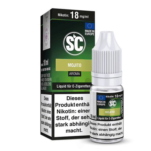 Aroma-Mojito E-Zigarette Liquid in 10ml Flasche, nikotinfrei, hergestellt in Europa, für E-Dampfer geeignet.