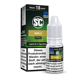 Aromatisierte E-Zigaretten Liquids Vanille Geschmack, Nikotingehalt 18 mg/ml, 10 ml Flasche, Made in Europe.