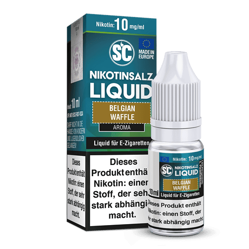 Nikotin Liquid Belgische Waffle Aroma, 10 ml Flasche, für E-Zigaretten, europäische Herstellung.