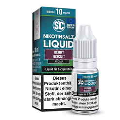 Nikotin-Liquid Berry Biscuit 10ml, aromatischer E-Zigaretten-Drink mit Früchte- und Gebäcknote, hergestellt in Europa, ideal für Dampfer.