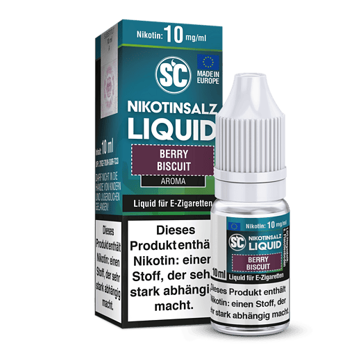 Nikotin-Liquid Berry Biscuit 10ml, aromatischer E-Zigaretten-Drink mit Früchte- und Gebäcknote, hergestellt in Europa, ideal für Dampfer.